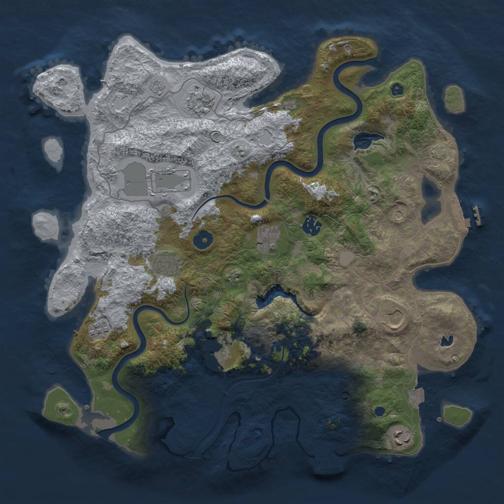 Rust Map: Procedural Map, Size: 4000, Seed: 1420270087, 15 Monuments