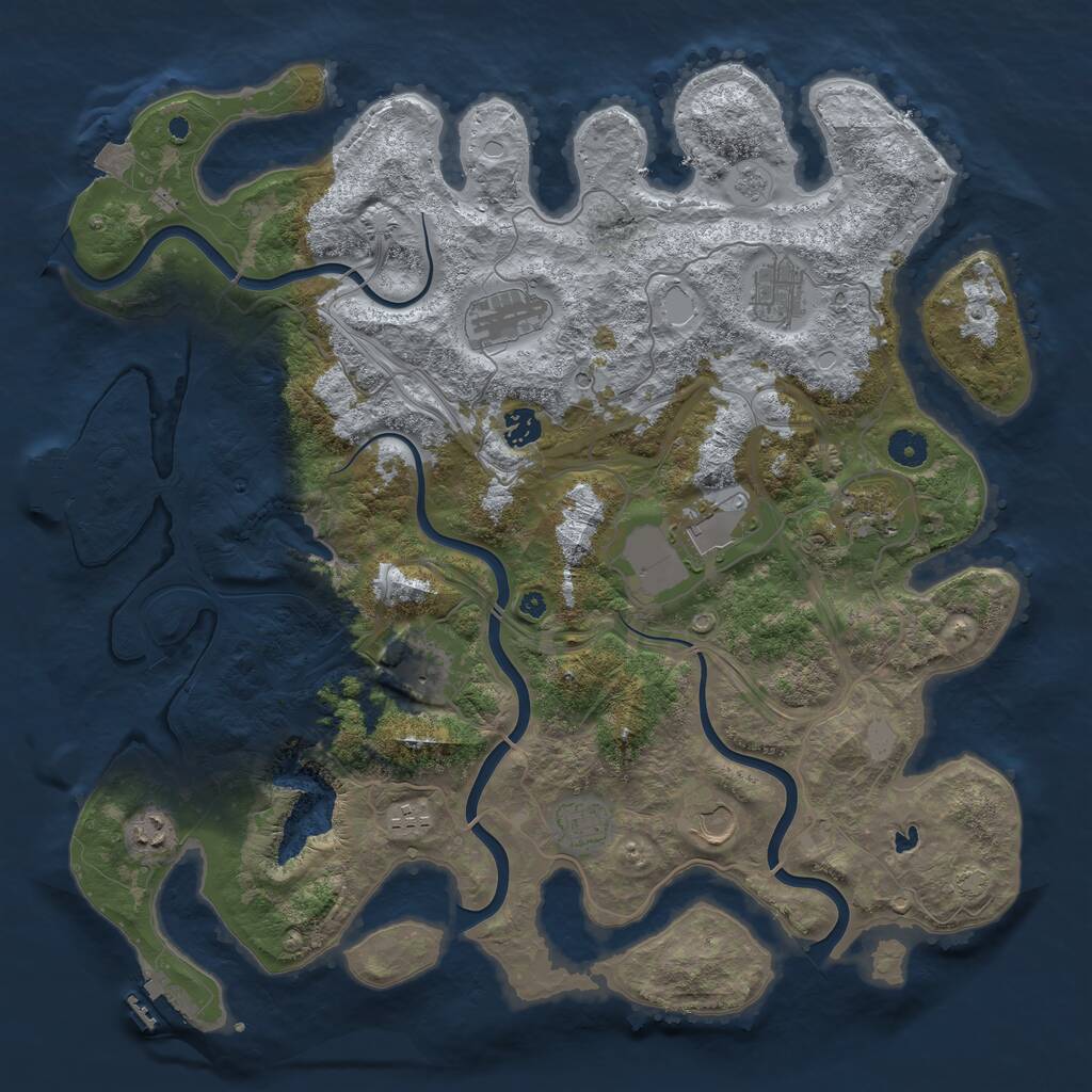 Rust Map: Procedural Map, Size: 4250, Seed: 2003373317, 16 Monuments