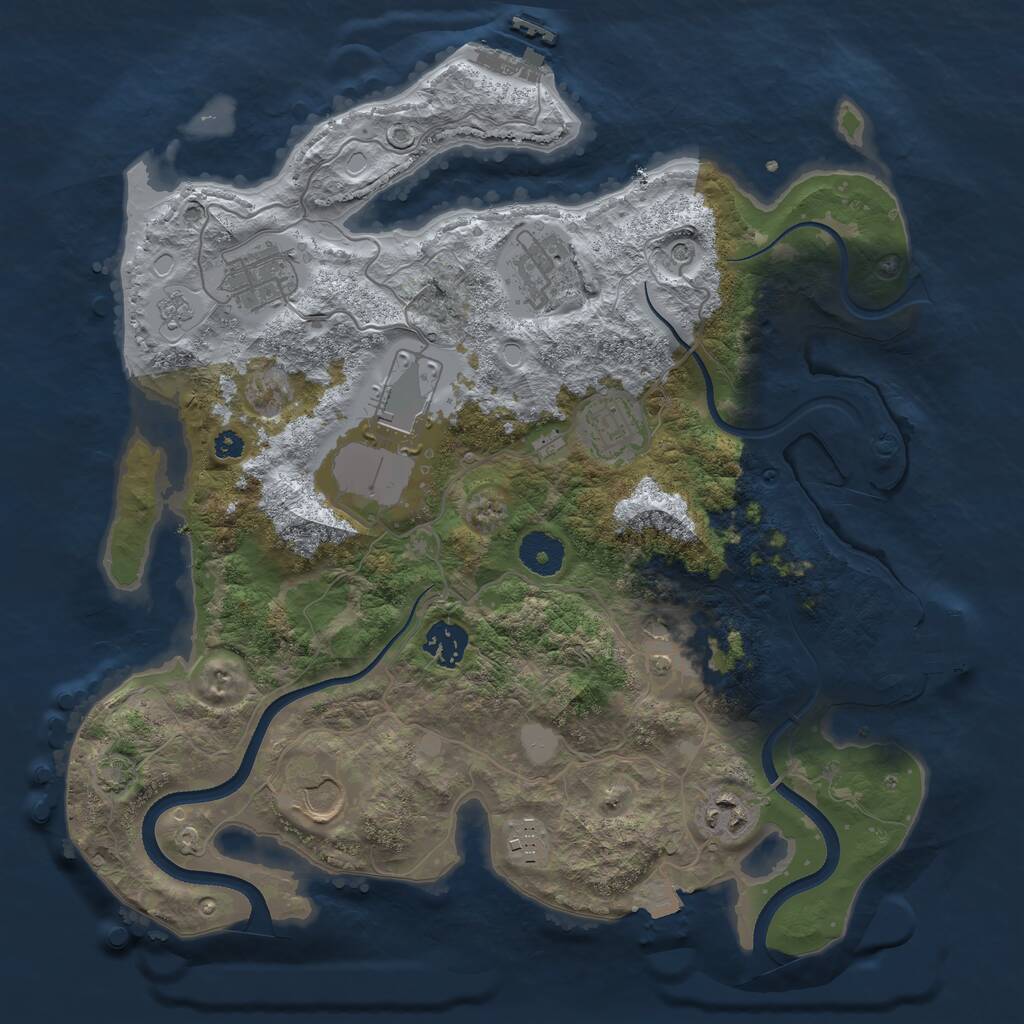 Rust Map: Procedural Map, Size: 3500, Seed: 2112077139, 15 Monuments