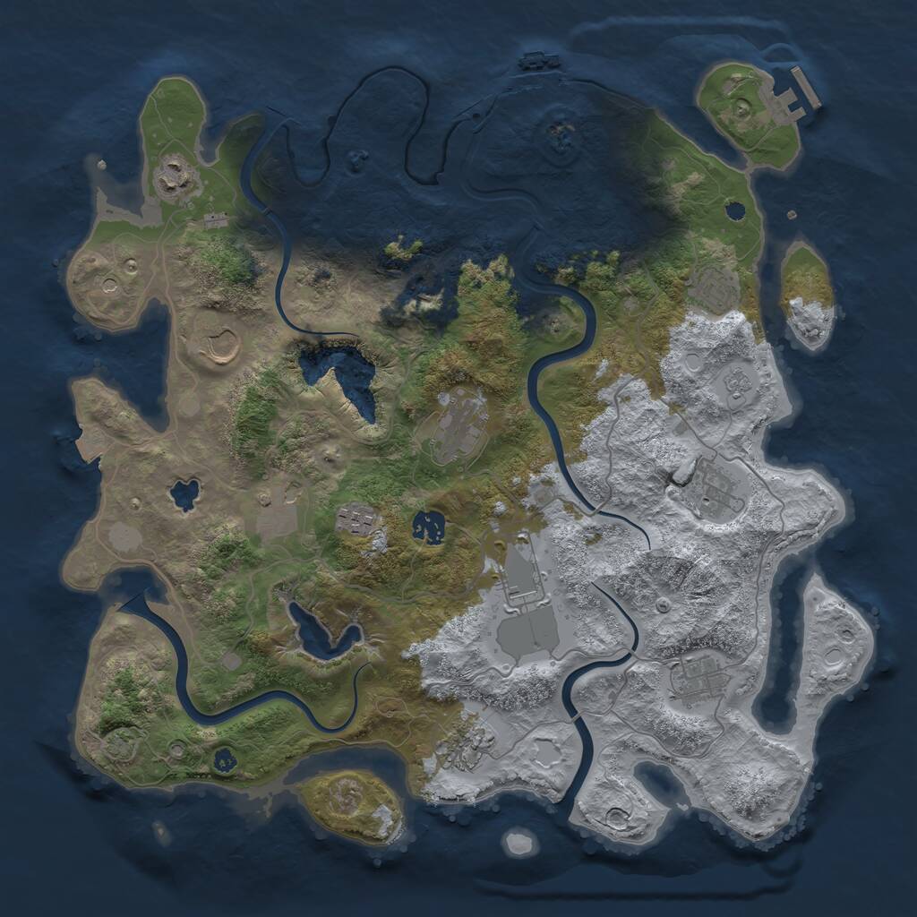 Rust Map: Procedural Map, Size: 4000, Seed: 1978242613, 17 Monuments