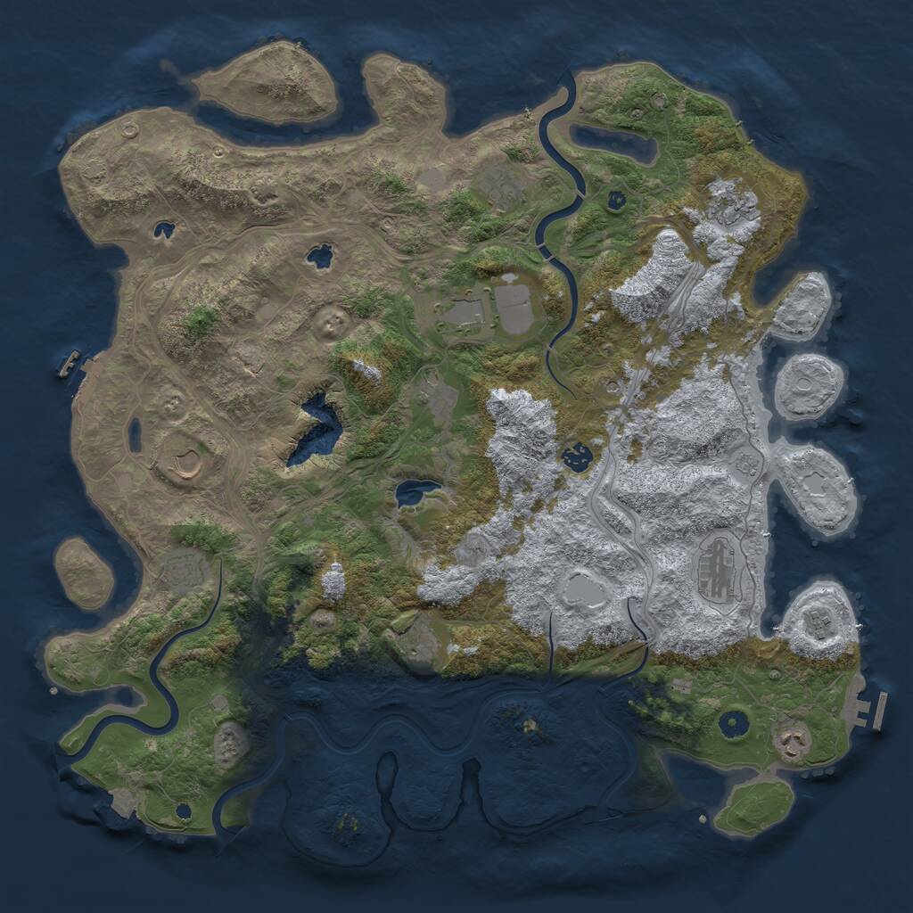 Rust Map: Procedural Map, Size: 4800, Seed: 40540847, 17 Monuments