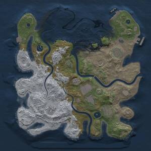 Thumbnail Rust Map: Procedural Map, Size: 3500, Seed: 156770293, 13 Monuments