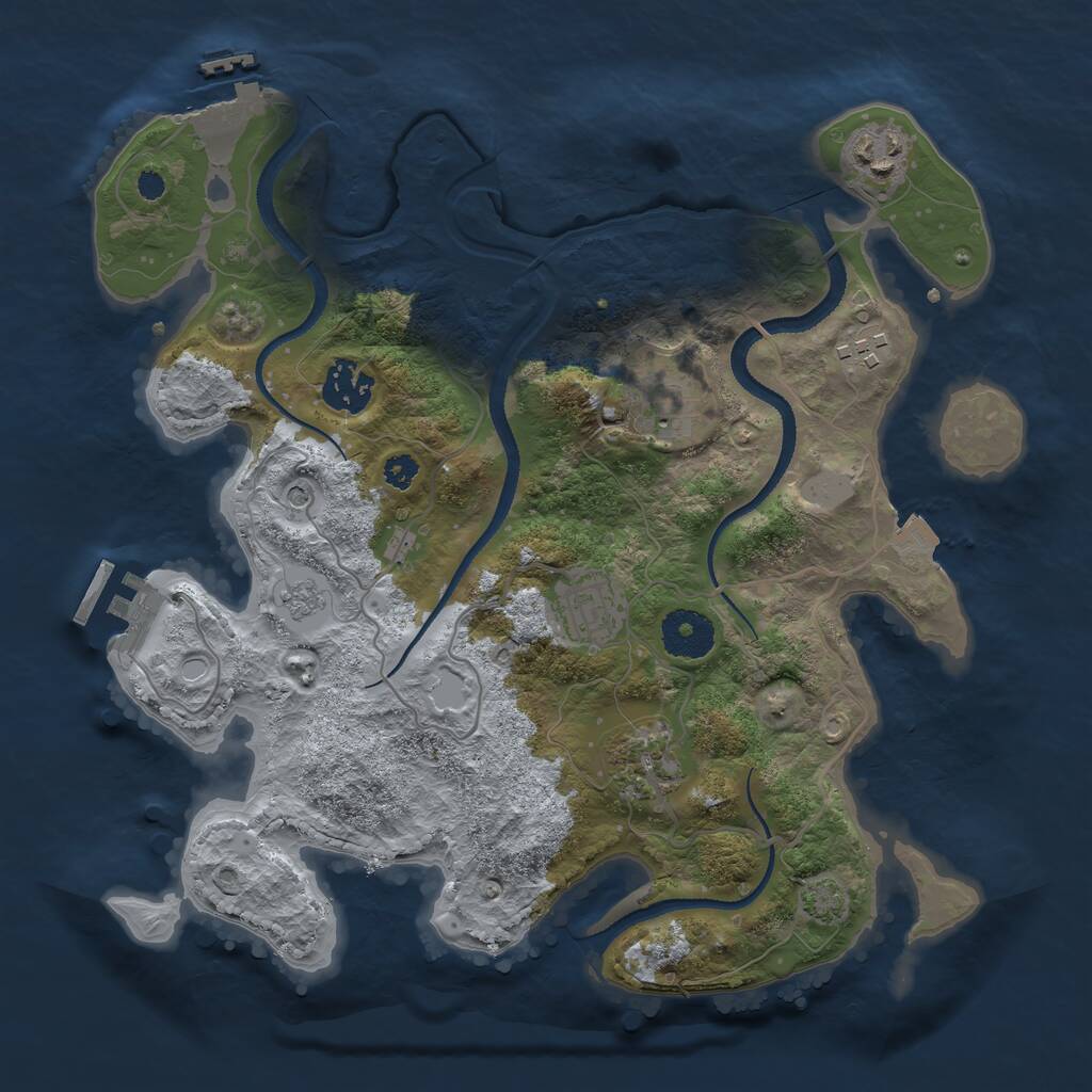 Rust Map: Procedural Map, Size: 3200, Seed: 1472332833, 12 Monuments
