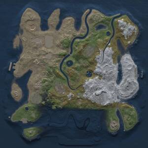 Thumbnail Rust Map: Procedural Map, Size: 3500, Seed: 1980135100, 15 Monuments