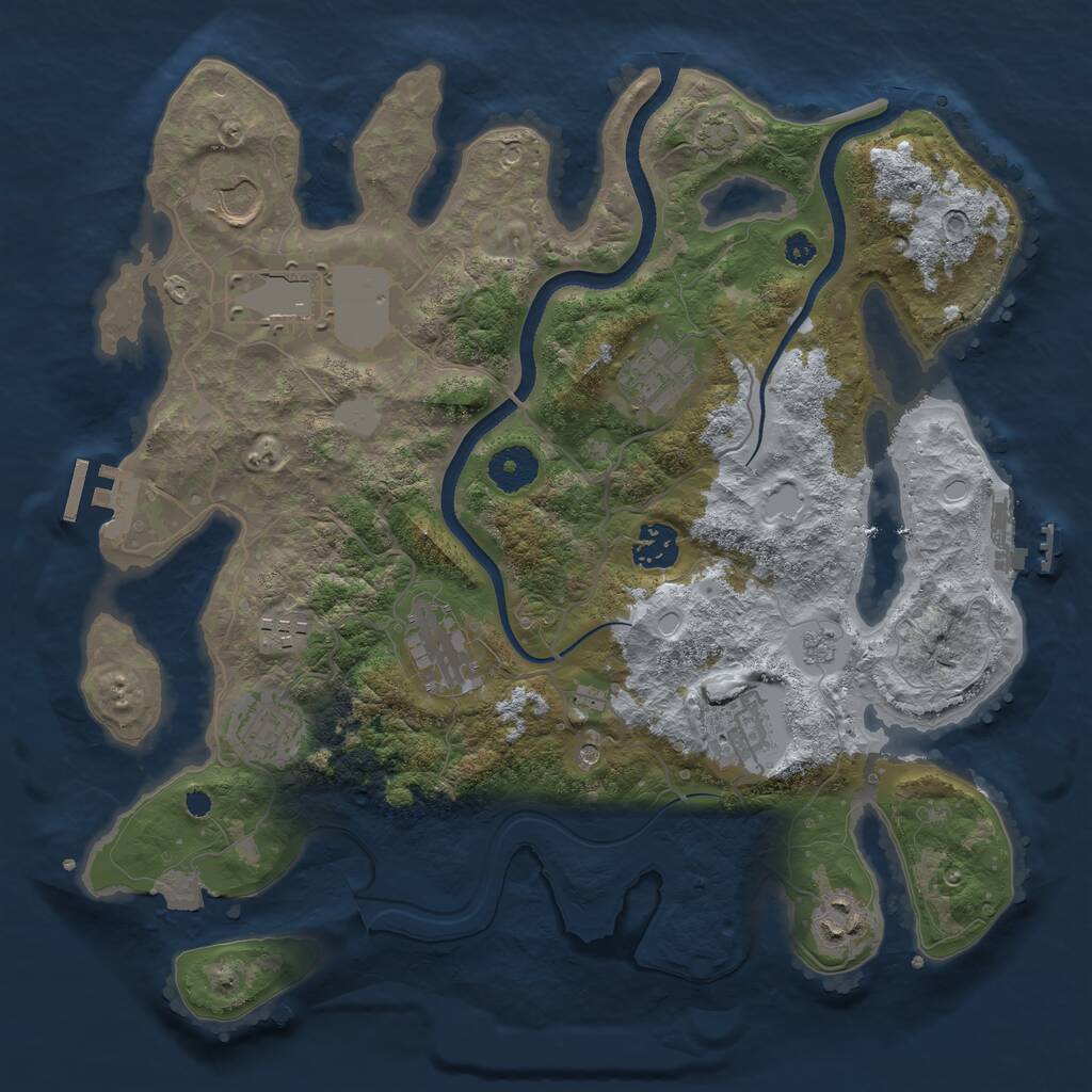 Rust Map: Procedural Map, Size: 3500, Seed: 1980135100, 15 Monuments