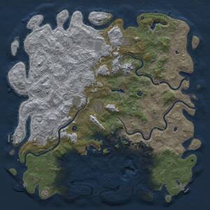Thumbnail Rust Map: Procedural Map, Size: 6000, Seed: 57238041, 17 Monuments