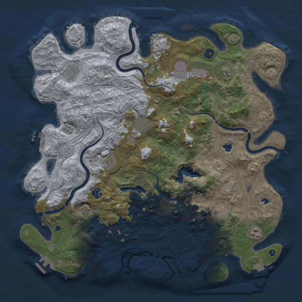 Rust Map: Procedural Map, Size: 4500, Seed: 296211478, 15 Monuments