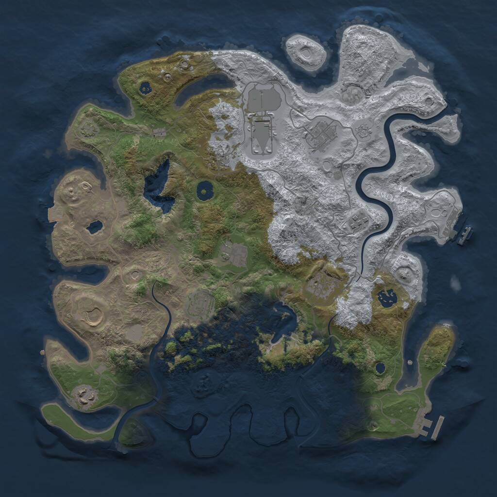 Rust Map: Procedural Map, Size: 4000, Seed: 89565300, 16 Monuments