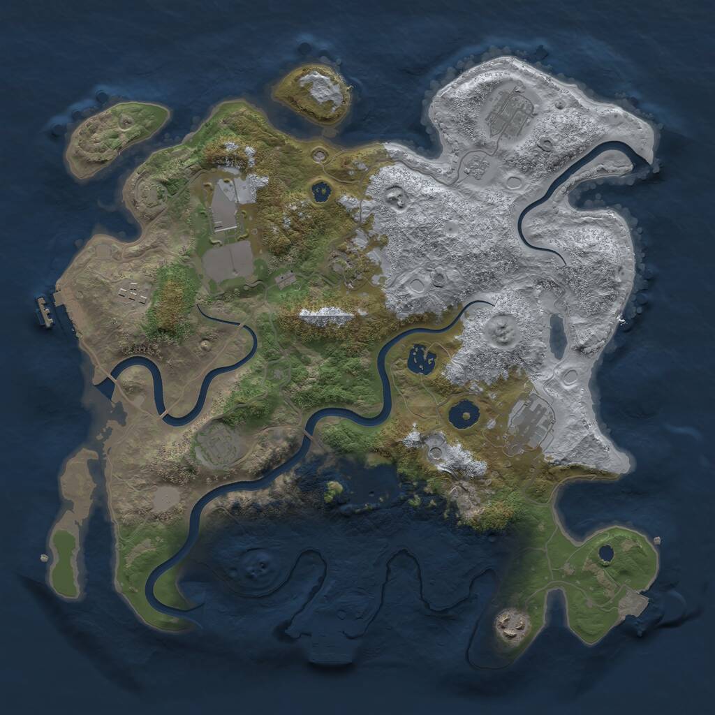 Rust Map: Procedural Map, Size: 3700, Seed: 1702199084, 15 Monuments