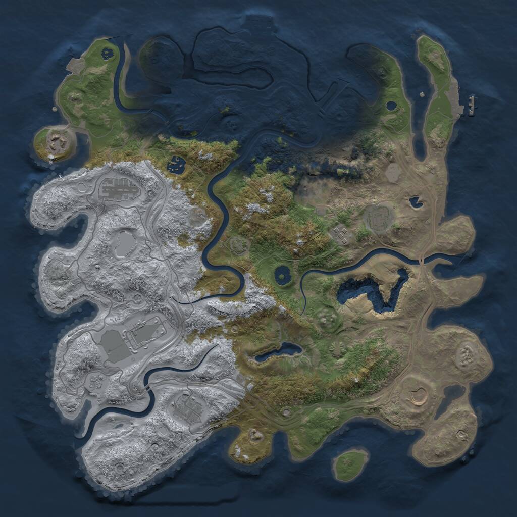 Rust Map: Procedural Map, Size: 4250, Seed: 534533533, 15 Monuments