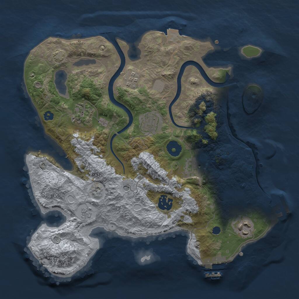 Rust Map: Procedural Map, Size: 3000, Seed: 1757651991, 12 Monuments