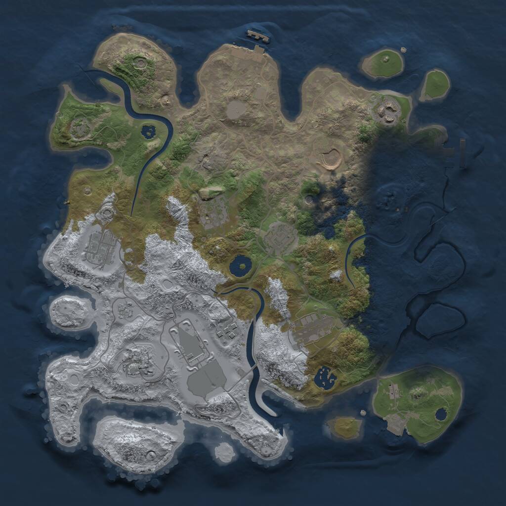 Rust Map: Procedural Map, Size: 3500, Seed: 426455660, 16 Monuments