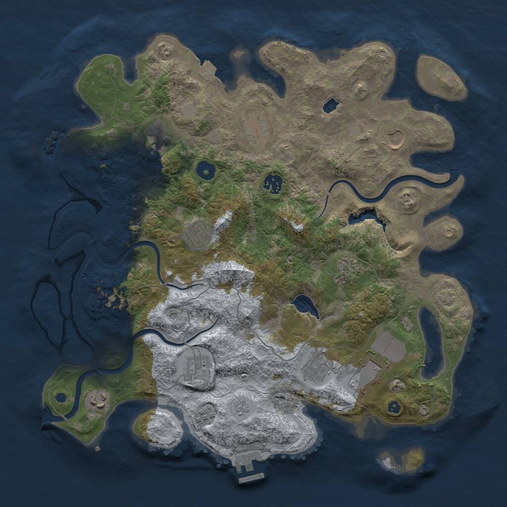 Rust Map: Procedural Map, Size: 4000, Seed: 541588900, 17 Monuments