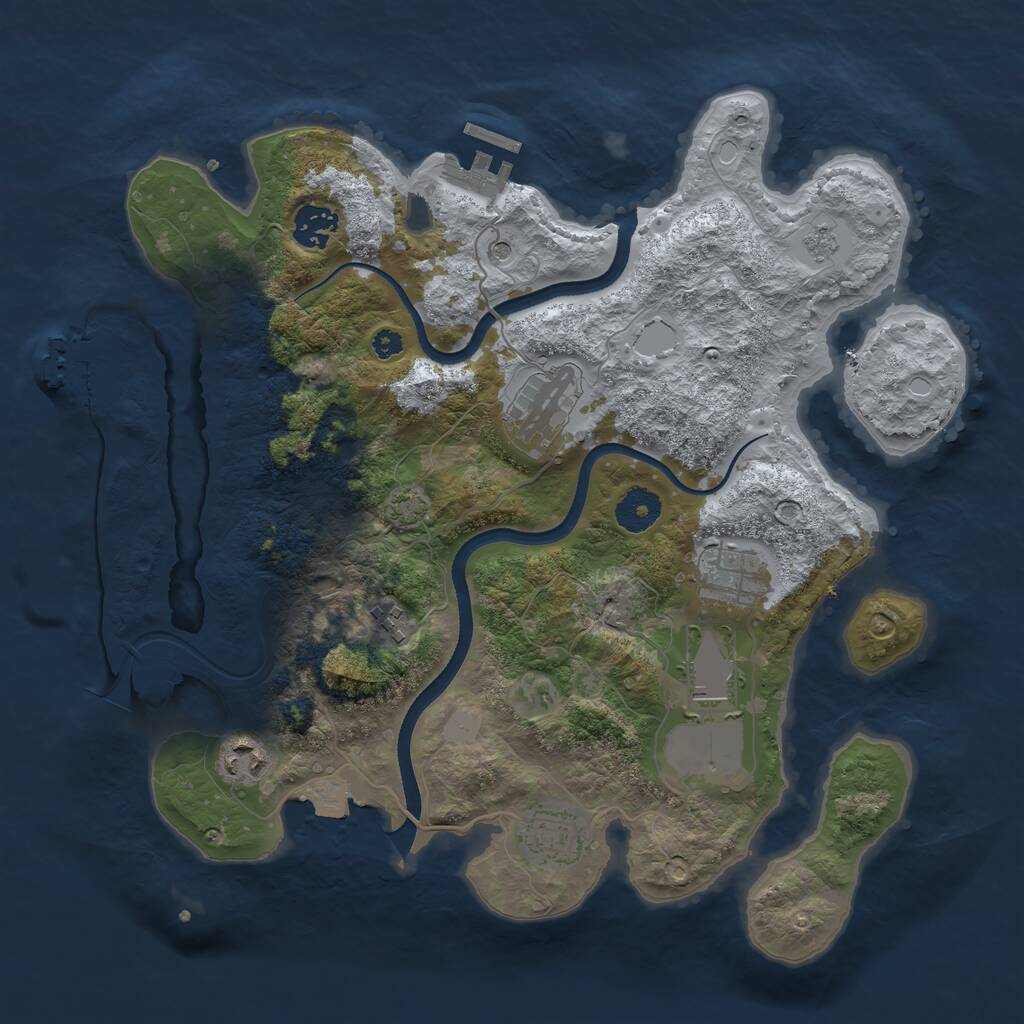 Rust Map: Procedural Map, Size: 3500, Seed: 314608867, 13 Monuments