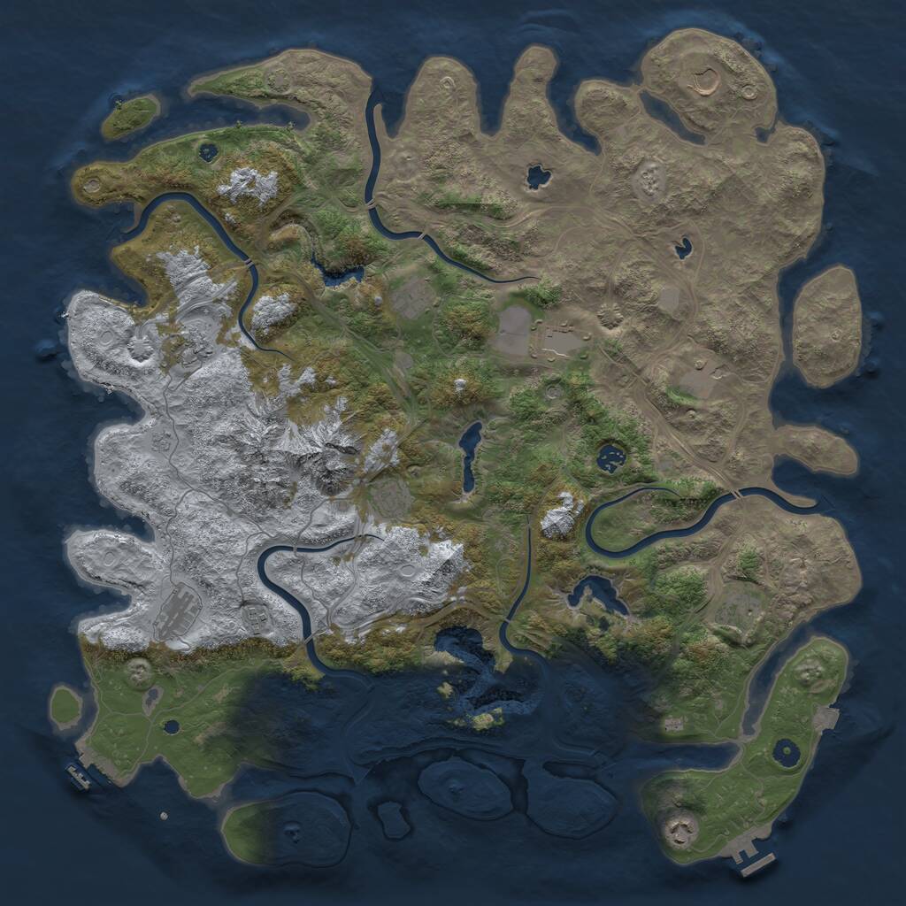 Rust Map: Procedural Map, Size: 5000, Seed: 12619741, 17 Monuments