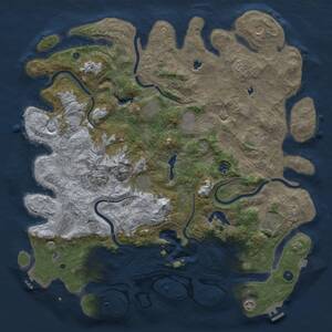 Thumbnail Rust Map: Procedural Map, Size: 5000, Seed: 12619741, 17 Monuments