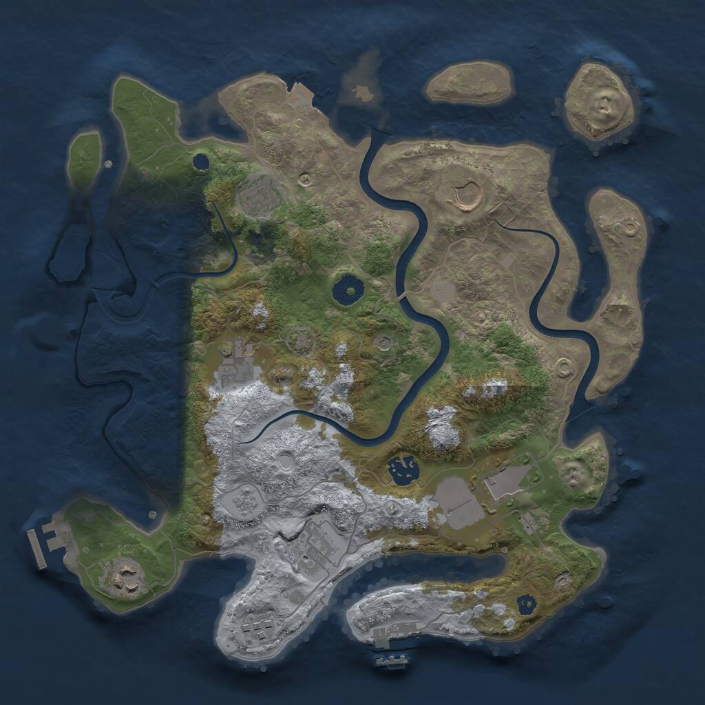Rust Map: Procedural Map, Size: 3500, Seed: 643789190, 14 Monuments