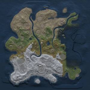 Thumbnail Rust Map: Procedural Map, Size: 3500, Seed: 881351657, 15 Monuments