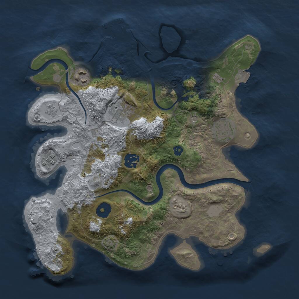 Rust Map: Procedural Map, Size: 3000, Seed: 1880275949, 10 Monuments