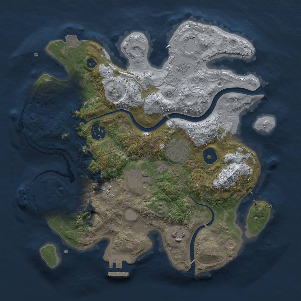 Rust Map: Procedural Map, Size: 3000, Seed: 1514947260, 11 Monuments