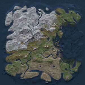 Thumbnail Rust Map: Procedural Map, Size: 5000, Seed: 1021447413, 17 Monuments