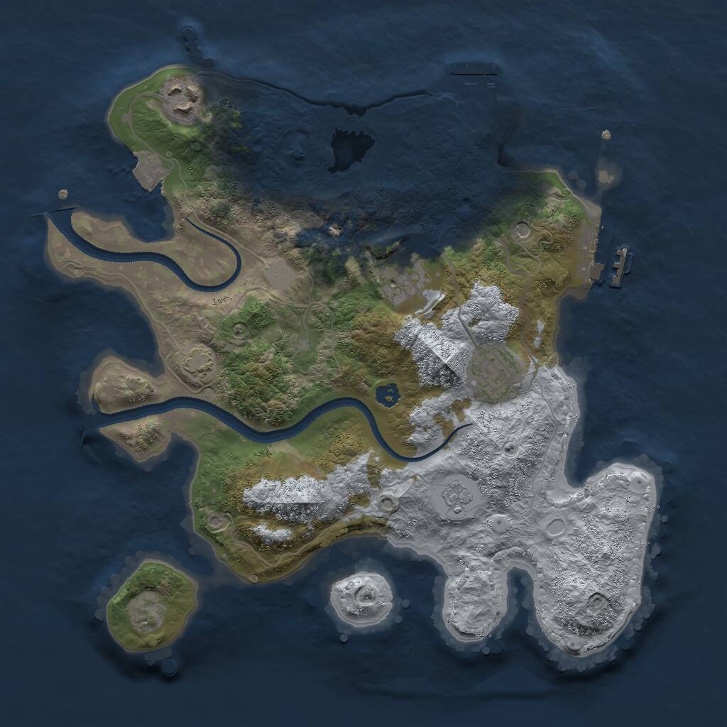 Rust Map: Procedural Map, Size: 3000, Seed: 493530778, 9 Monuments