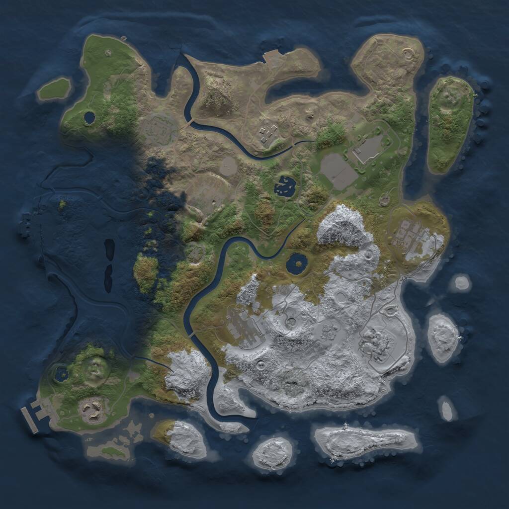 Rust Map: Procedural Map, Size: 3600, Seed: 45697, 15 Monuments