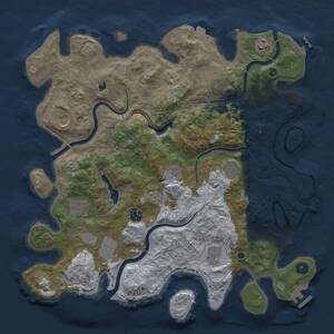 Thumbnail Rust Map: Procedural Map, Size: 4050, Seed: 1849327515, 16 Monuments