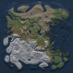 Thumbnail Rust Map: Procedural Map, Size: 4500, Seed: 2566801, 16 Monuments