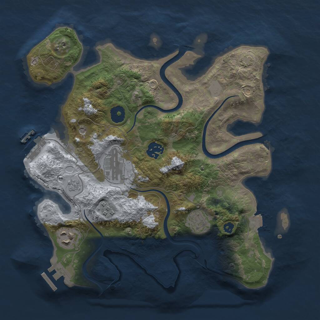Rust Map: Procedural Map, Size: 3000, Seed: 752149279, 11 Monuments