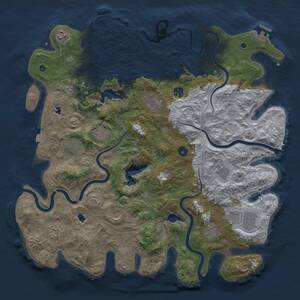 Thumbnail Rust Map: Procedural Map, Size: 4500, Seed: 1265744667, 17 Monuments