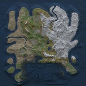 Thumbnail Rust Map: Procedural Map, Size: 3500, Seed: 435645616, 14 Monuments
