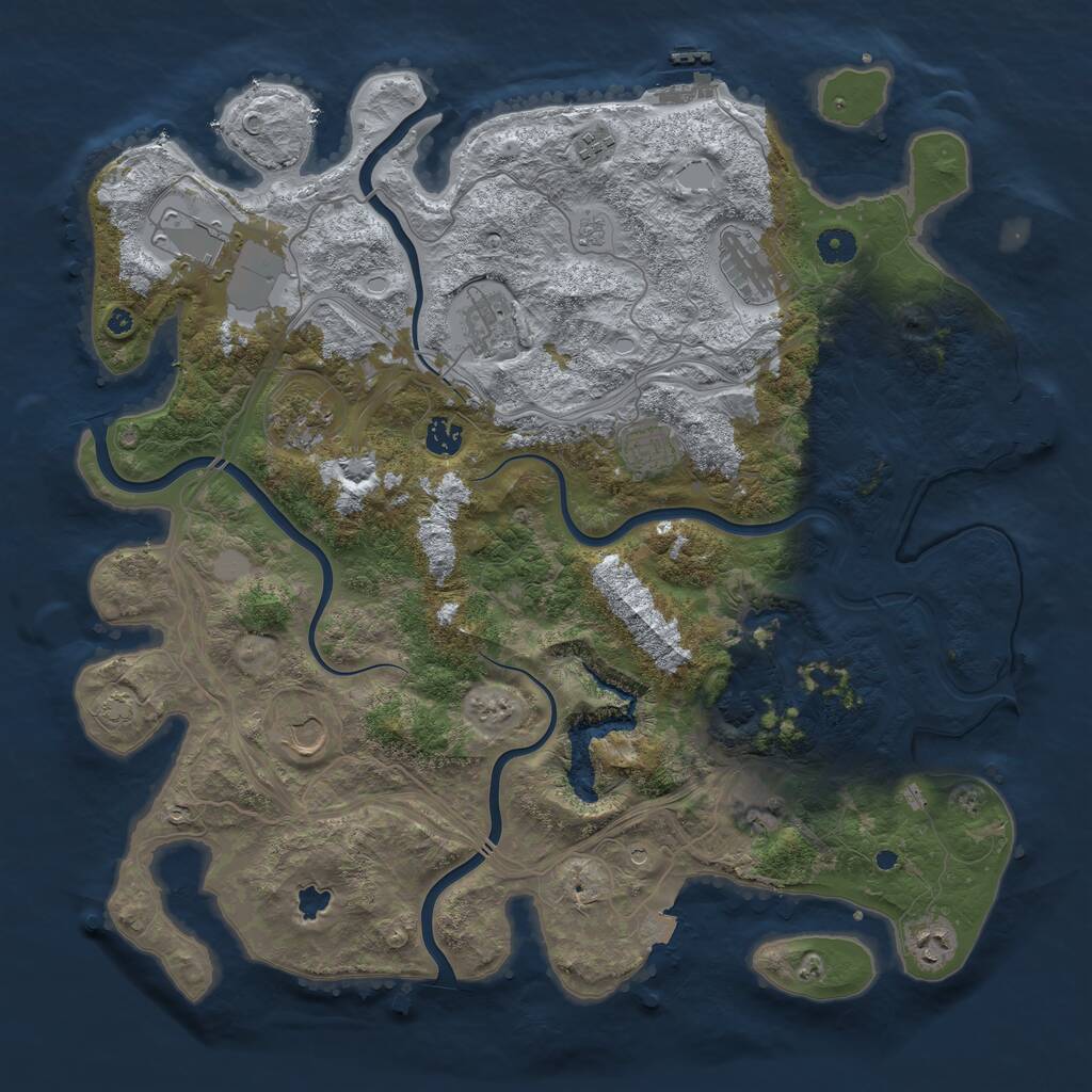 Rust Map: Procedural Map, Size: 4350, Seed: 5471276, 16 Monuments