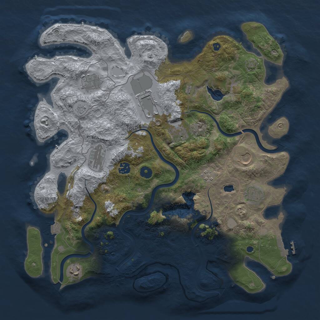 Rust Map: Procedural Map, Size: 4000, Seed: 1182021599, 14 Monuments