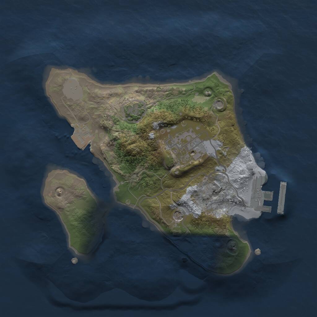 Rust Map: Procedural Map, Size: 2000, Seed: 1847003380, 5 Monuments