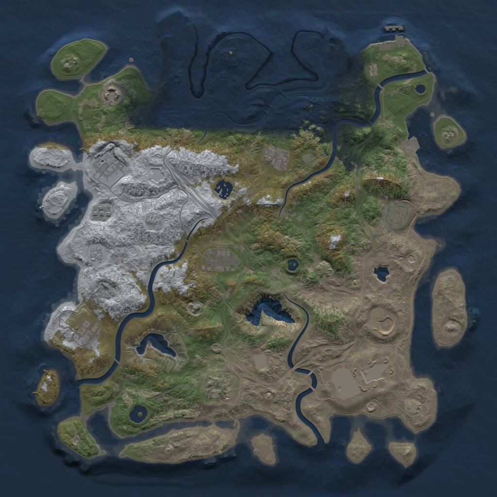 Rust Map: Procedural Map, Size: 4250, Seed: 536368727, 17 Monuments