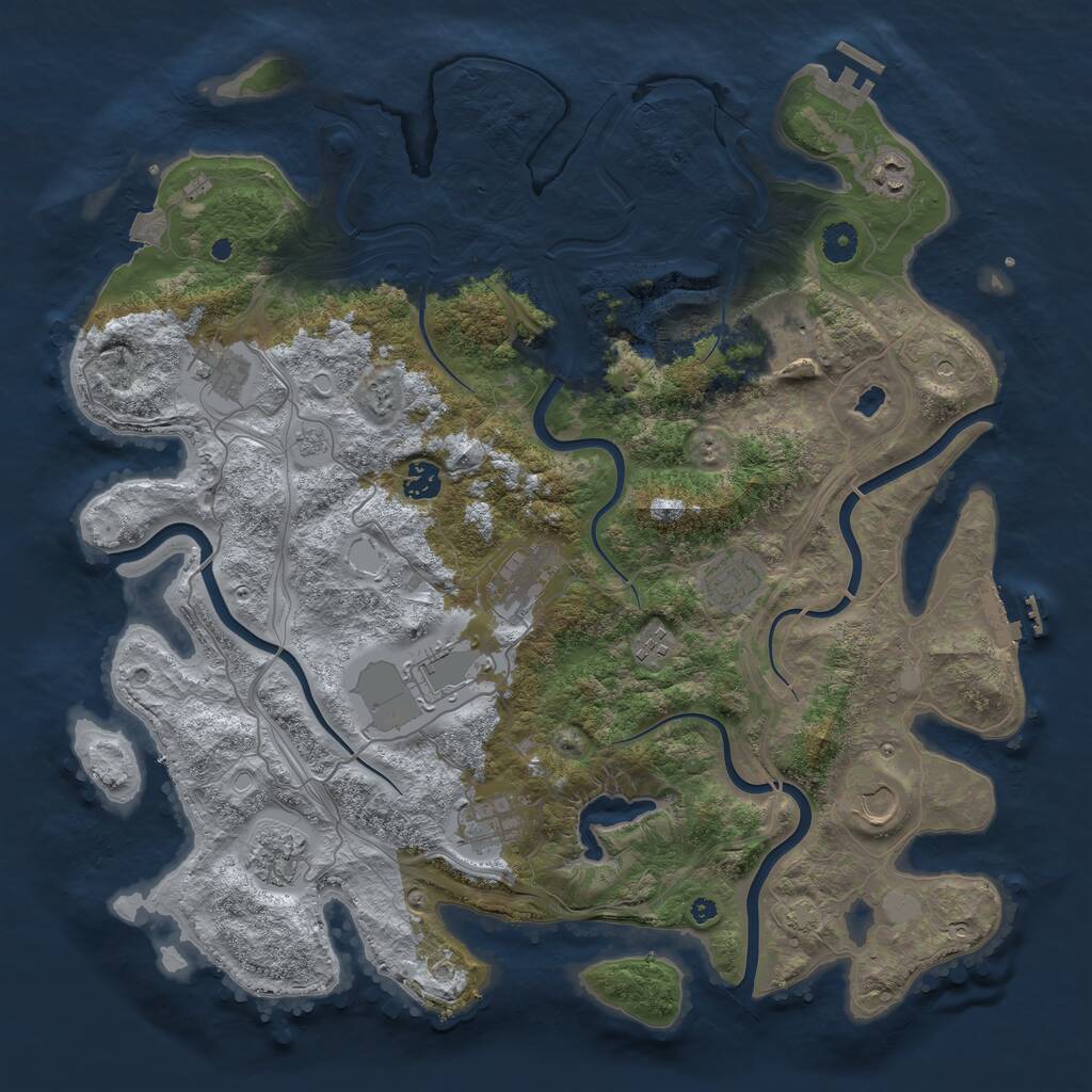 Rust Map: Procedural Map, Size: 4250, Seed: 858386148, 17 Monuments
