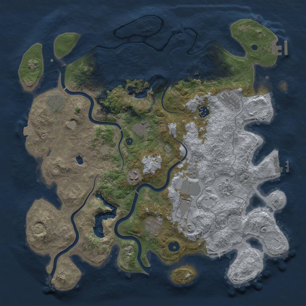Rust Map: Procedural Map, Size: 4200, Seed: 1234974549, 15 Monuments