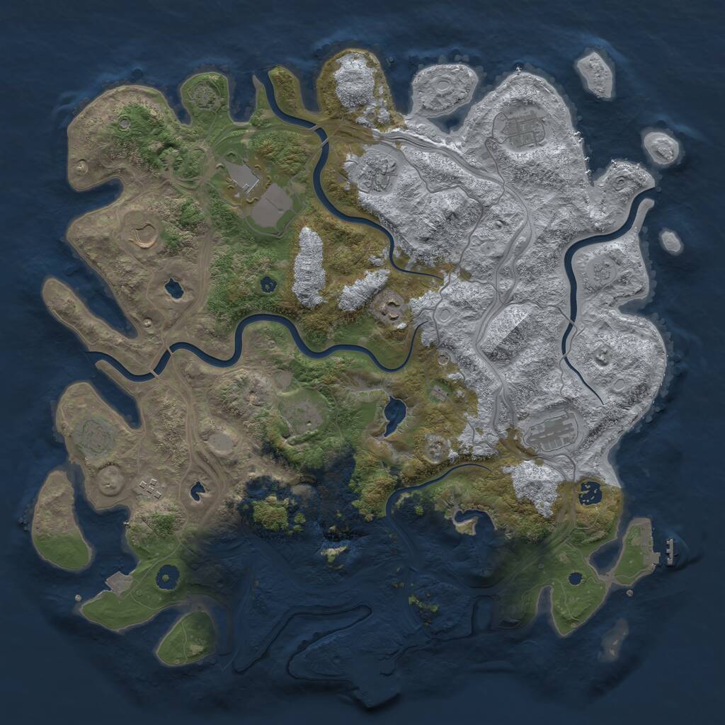 Rust Map: Procedural Map, Size: 4500, Seed: 699743221, 16 Monuments