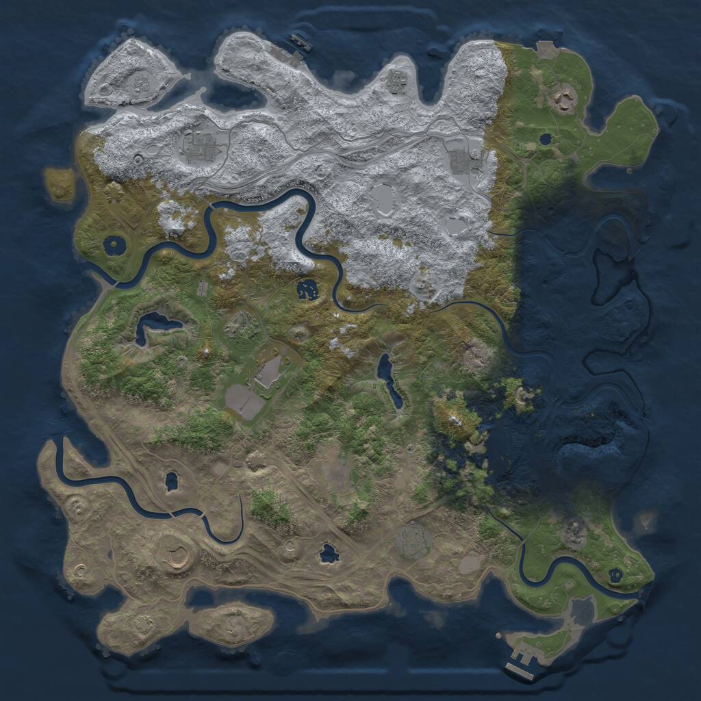 Rust Map: Procedural Map, Size: 4800, Seed: 2105313752, 17 Monuments