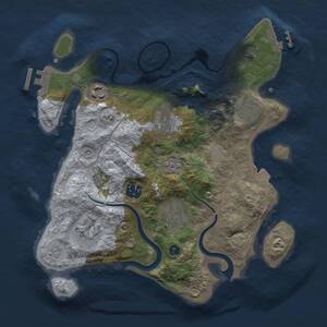 Thumbnail Rust Map: Procedural Map, Size: 3000, Seed: 570769915, 13 Monuments