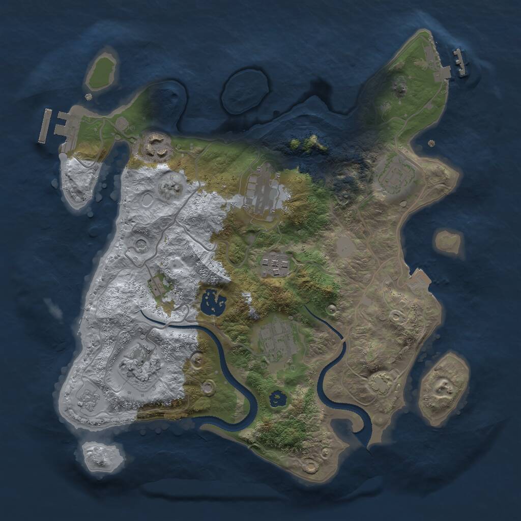 Rust Map: Procedural Map, Size: 3000, Seed: 570769915, 13 Monuments