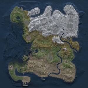 Thumbnail Rust Map: Procedural Map, Size: 3750, Seed: 185041, 16 Monuments