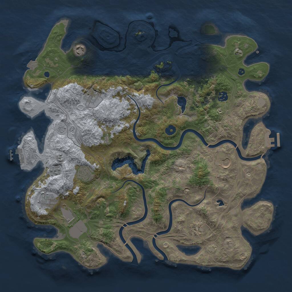 Rust Map: Procedural Map, Size: 4250, Seed: 74887301, 15 Monuments