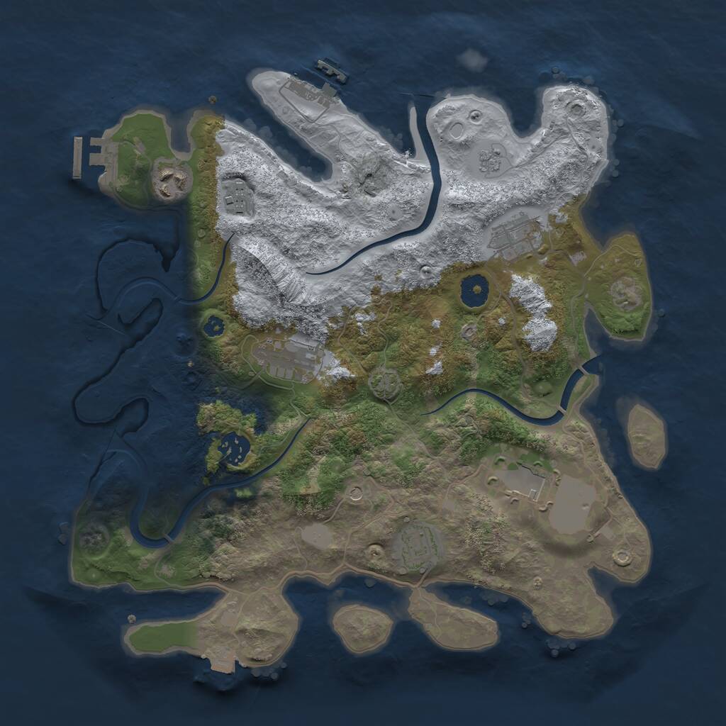 Rust Map: Procedural Map, Size: 3500, Seed: 2031706200, 13 Monuments