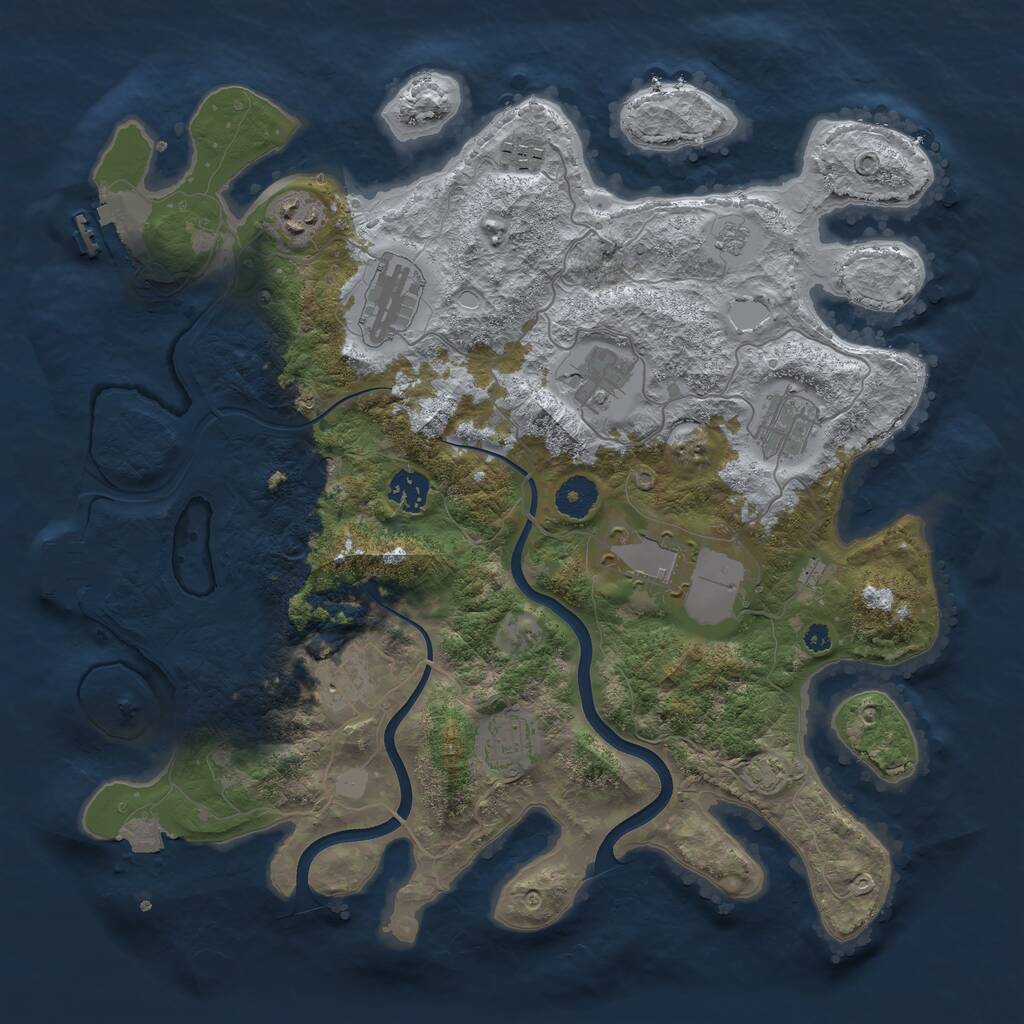 Rust Map: Procedural Map, Size: 3750, Seed: 5079420, 15 Monuments