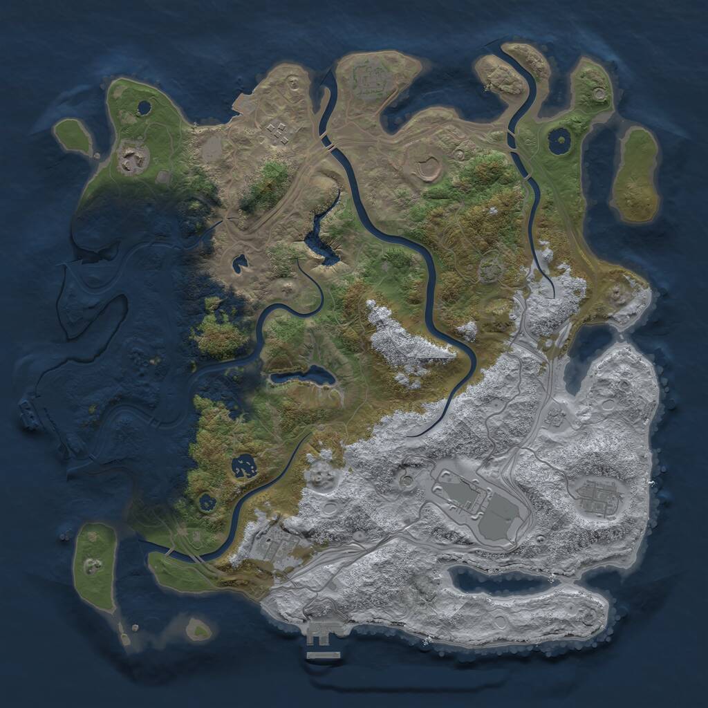 Rust Map: Procedural Map, Size: 4250, Seed: 1858795643, 14 Monuments