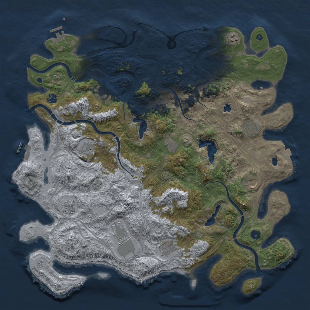 Rust Map: Procedural Map, Size: 4800, Seed: 225367429, 17 Monuments