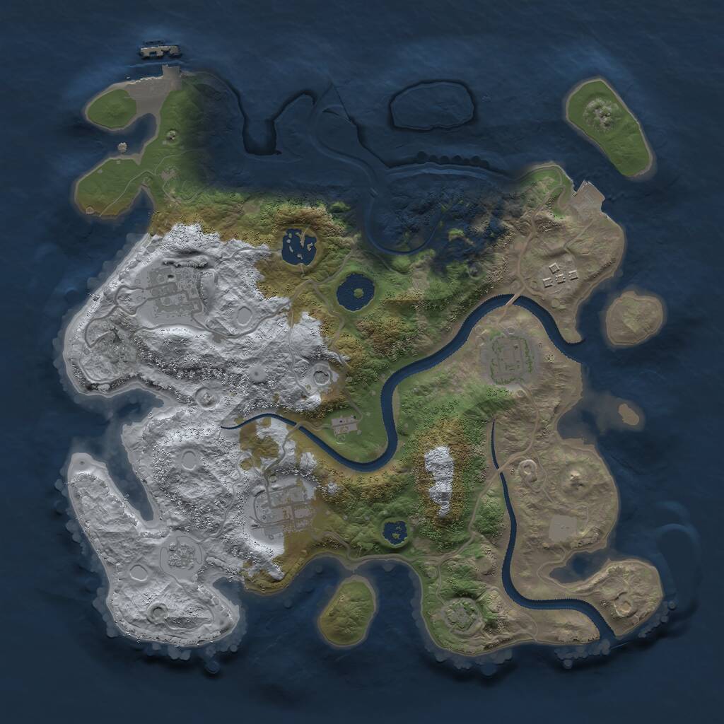 Rust Map: Procedural Map, Size: 3000, Seed: 980127759, 10 Monuments