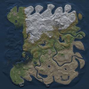 Thumbnail Rust Map: Procedural Map, Size: 5000, Seed: 1350603021, 16 Monuments